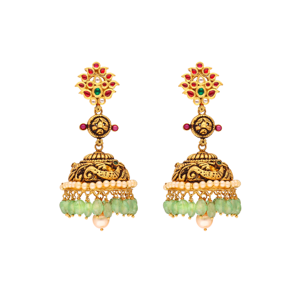 Peacock Gold Earrings