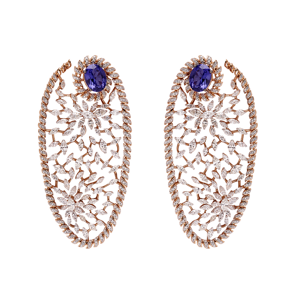Baguette Sapphire Earrings